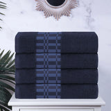 Larissa Cotton Geometric Border Bath Towel Set of 4 - Bath Towel by Superior Brand