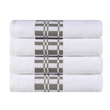 Larissa Cotton Geometric Border Bath Towel Set of 4 - Bath Towel by Superior Brand