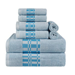 Larissa Cotton Geometric Border 8 Piece Assorted Towel Set - Towel Set by Superior Brand