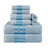 Larissa Cotton Geometric Border 8 Piece Assorted Towel Set - Towel Set by Superior Brand