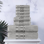 Larissa Cotton Geometric Border 8 Piece Assorted Towel Set - Towel Set by Superior Brand