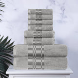 Larissa Cotton Geometric Border 8 Piece Assorted Towel Set - Towel Set by Superior Brand