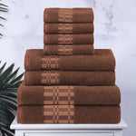 Larissa Cotton Geometric Border 8 Piece Assorted Towel Set - Towel Set by Superior Brand