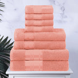 Larissa Cotton Geometric Border 8 Piece Assorted Towel Set - Towel Set by Superior Brand