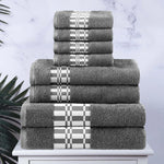 Larissa Cotton Geometric Border 8 Piece Assorted Towel Set - Towel Set by Superior Brand