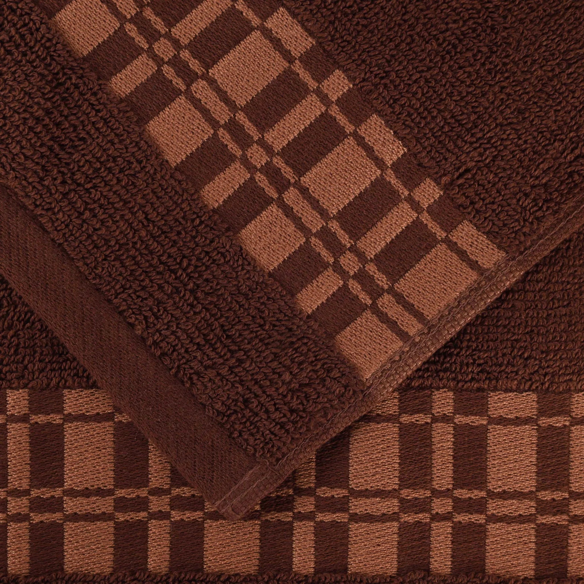 Larissa Cotton Geometric Border 3 Piece Assorted Towel Set - Towel Set by Superior Brand