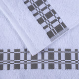Larissa Cotton Geometric Border 3 Piece Assorted Towel Set - Towel Set by Superior Brand