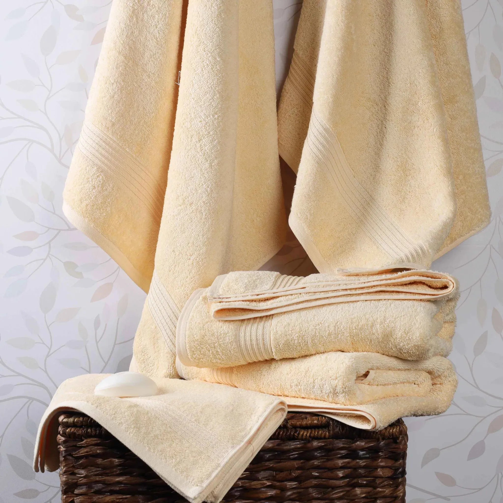 Egyptian Cotton Plush Absorbent Luxury Bath Towel Set of 4 - Egyptian Cotton Bath Towel by Superior Brand