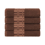 Larissa Cotton Geometric Border Bath Towel Set of 4 - Bath Towel by Superior Brand