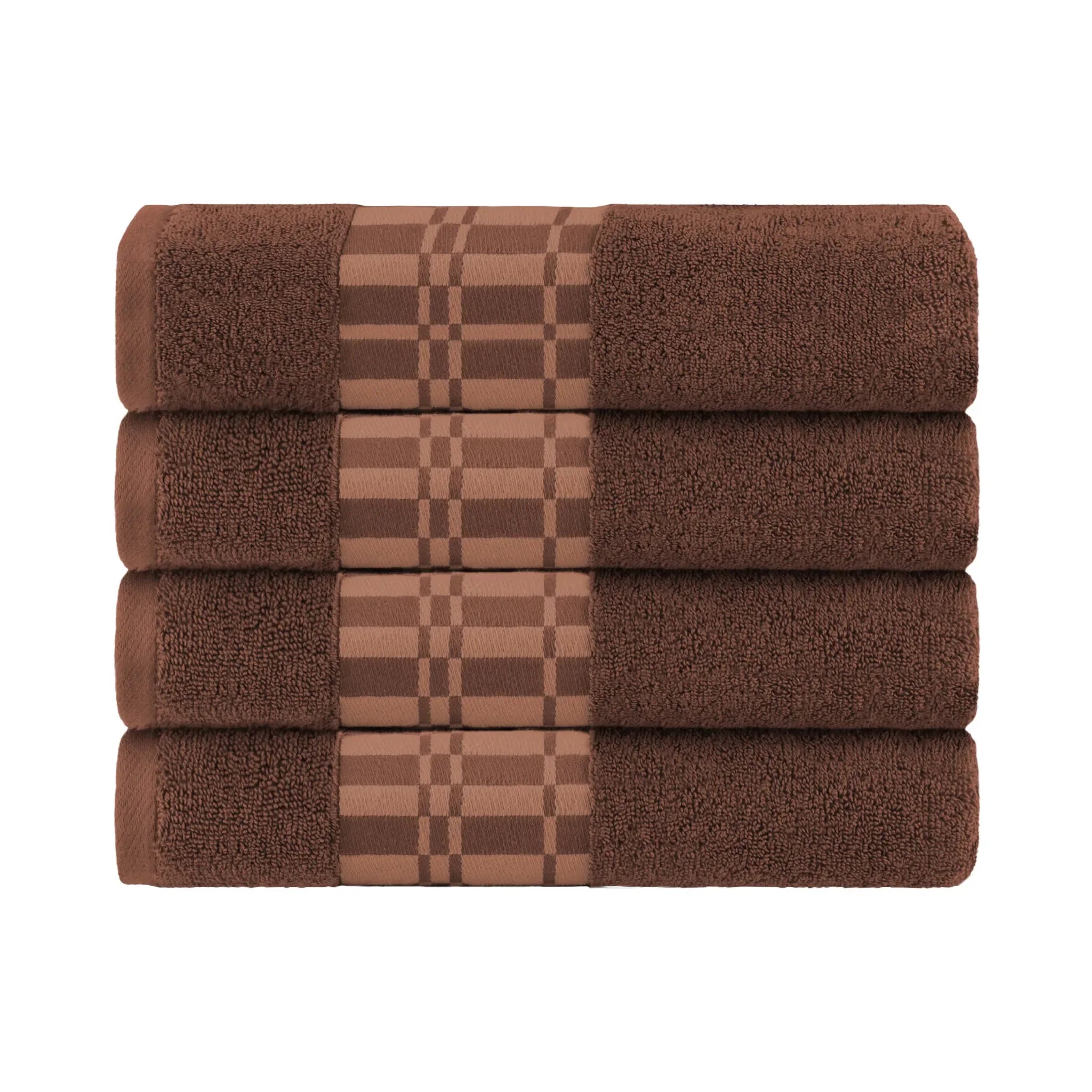 Larissa Cotton Geometric Border Bath Towel Set of 4 - Bath Towel by Superior Brand