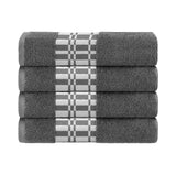 Larissa Cotton Geometric Border Bath Towel Set of 4 - Bath Towel by Superior Brand