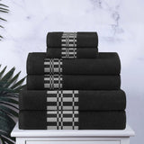Larissa Cotton Geometric Border 6 Piece Assorted Towel Set - Towel Set by Superior Brand