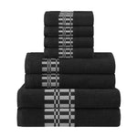 Larissa Cotton Geometric Border 8 Piece Assorted Towel Set - Towel Set by Superior Brand