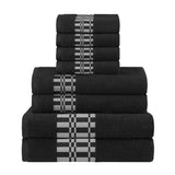 Larissa Cotton Geometric Border 8 Piece Assorted Towel Set - Towel Set by Superior Brand
