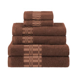 Larissa Cotton Geometric Border 6 Piece Assorted Towel Set - Towel Set by Superior Brand