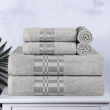 Larissa Cotton Geometric Border 6 Piece Assorted Towel Set - Towel Set by Superior Brand