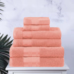 Larissa Cotton Geometric Border 6 Piece Assorted Towel Set - Towel Set by Superior Brand