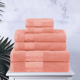 Larissa Cotton Geometric Border 6 Piece Assorted Towel Set - Towel Set by Superior Brand