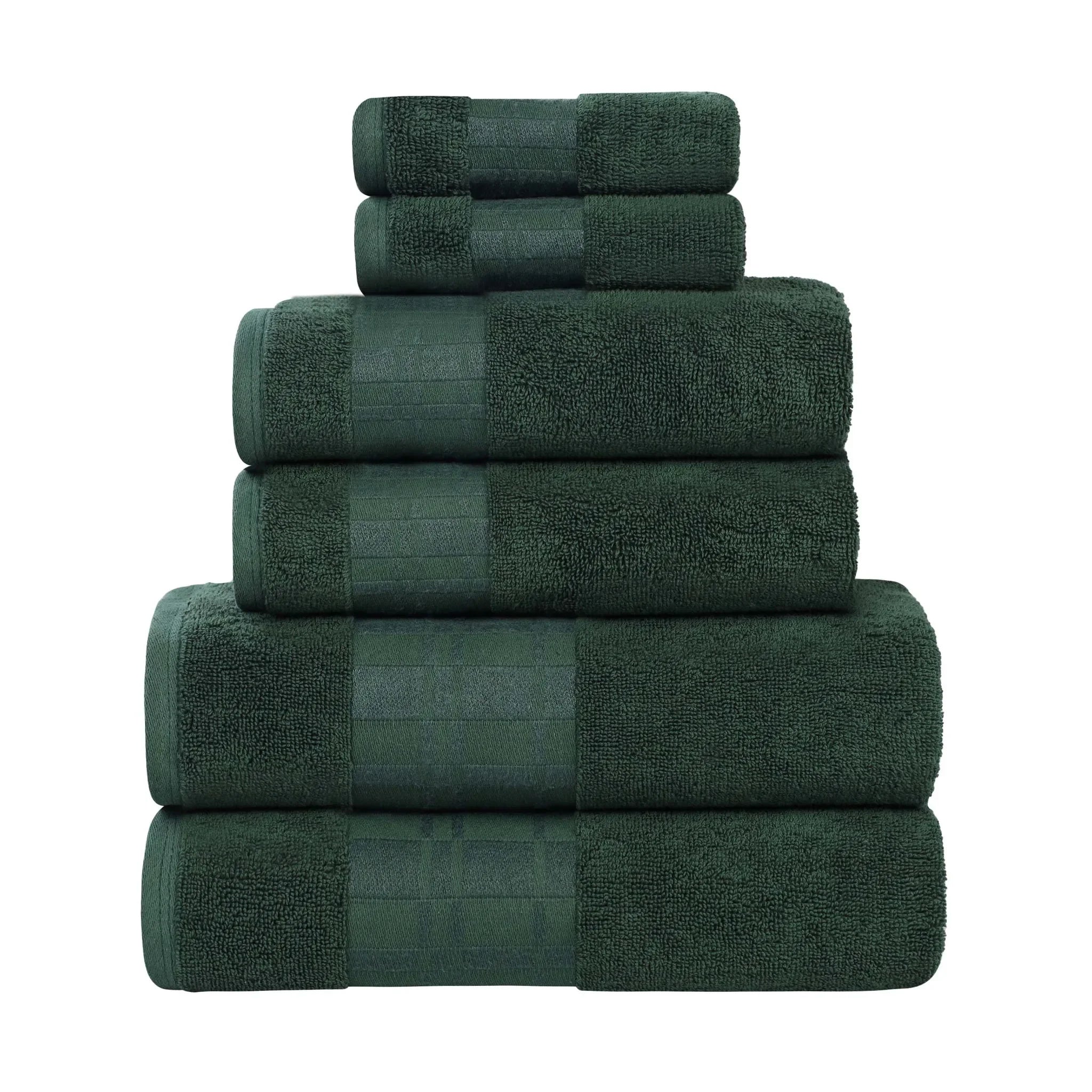 Larissa Cotton Geometric Border 6 Piece Assorted Towel Set - Towel Set by Superior Brand