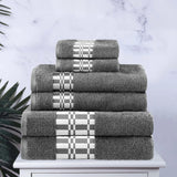 Larissa Cotton Geometric Border 6 Piece Assorted Towel Set - Towel Set by Superior Brand