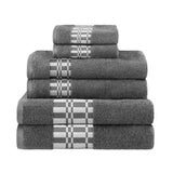 Larissa Cotton Geometric Border 6 Piece Assorted Towel Set - Towel Set by Superior Brand