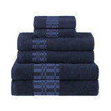 Larissa Cotton Geometric Border 6 Piece Assorted Towel Set - Towel Set by Superior Brand