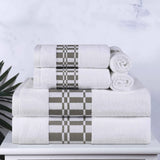 Larissa Cotton Geometric Border 6 Piece Assorted Towel Set - Towel Set by Superior Brand