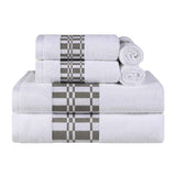 Larissa Cotton Geometric Border 6 Piece Assorted Towel Set - Towel Set by Superior Brand