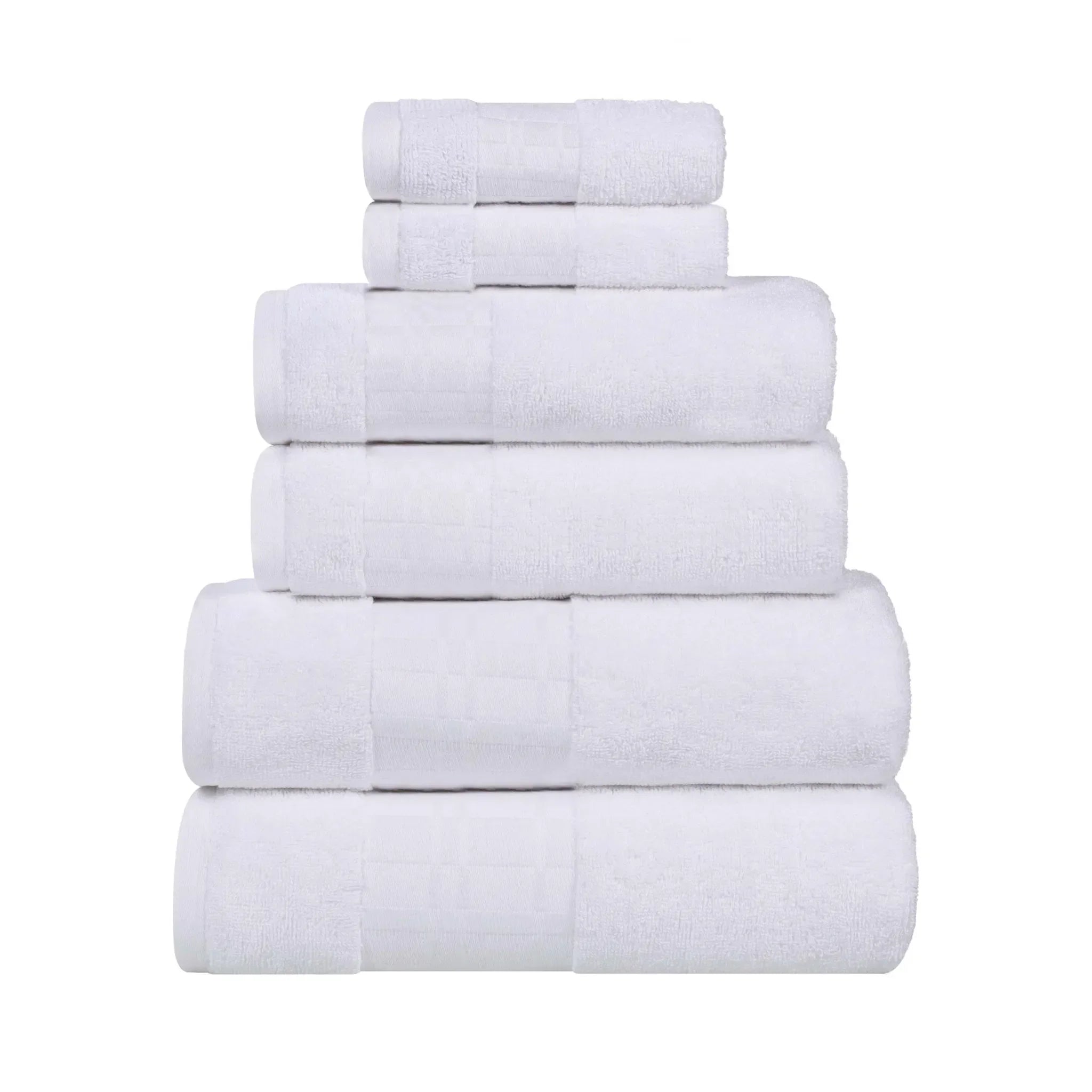 Larissa Cotton Geometric Border 6 Piece Assorted Towel Set - Towel Set by Superior Brand