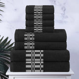 Larissa Cotton Geometric Border 8 Piece Assorted Towel Set - Towel Set by Superior Brand