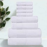 Larissa Cotton Geometric Border 8 Piece Assorted Towel Set - Towel Set by Superior Brand