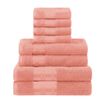 Larissa Cotton Geometric Border 8 Piece Assorted Towel Set - Towel Set by Superior Brand