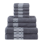 Larissa Cotton Geometric Border 8 Piece Assorted Towel Set - Towel Set by Superior Brand