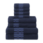 Larissa Cotton Geometric Border 8 Piece Assorted Towel Set - Towel Set by Superior Brand