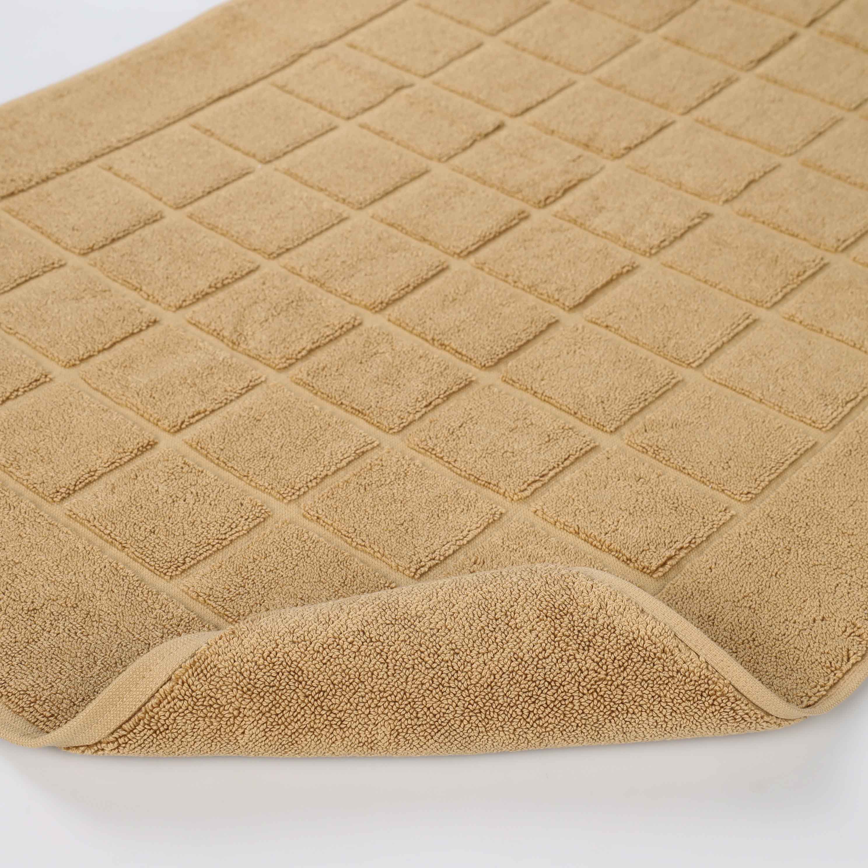 Nora Cotton Solid Absorbent Thick Checkered Washable Bath Mat Set of 2 - Bath Mats by Superior Brand