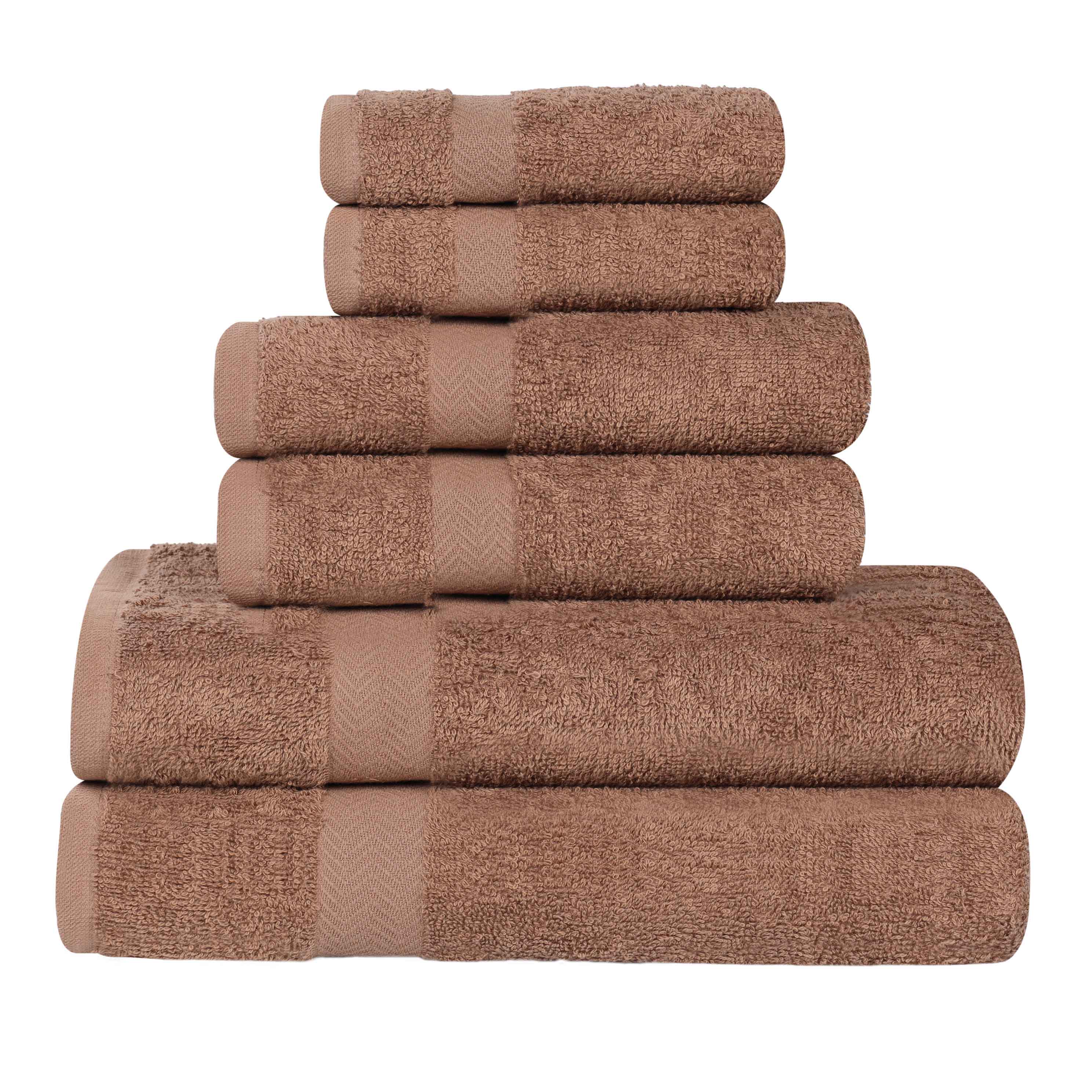 6 Piece Cotton Eco-Friendly Soft Absorbent Towel Set - Towel Set by Superior Brand
