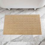 Nora Cotton Solid Absorbent Thick Checkered Washable Bath Mat Set of 2 - Bath Mats by Superior Brand