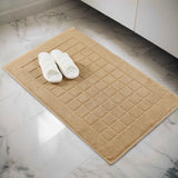 Nora Cotton Solid Absorbent Thick Checkered Washable Bath Mat Set of 2 - Bath Mats by Superior Brand