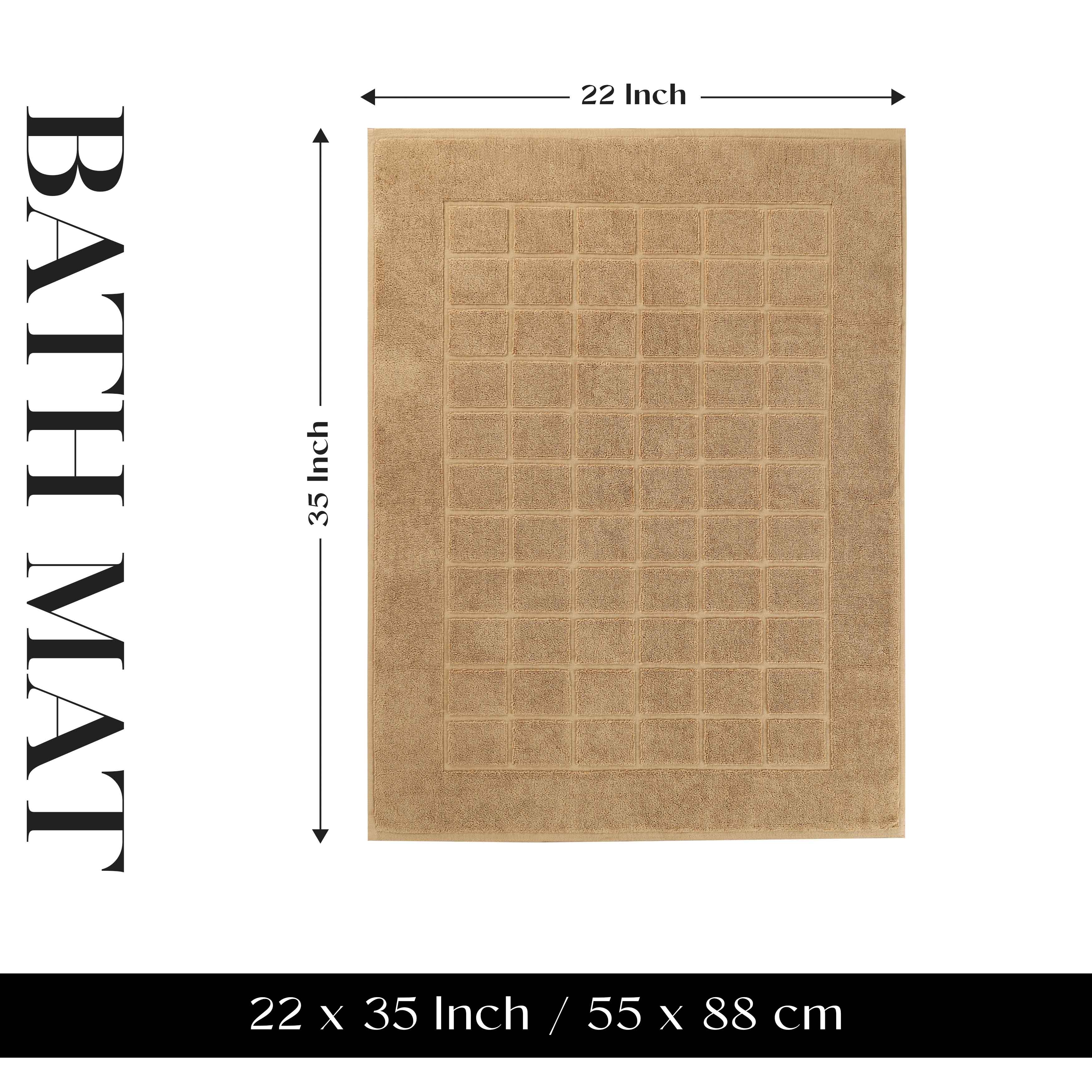 Nora Cotton Solid Absorbent Thick Checkered Washable Bath Mat Set of 2 - Bath Mats by Superior Brand