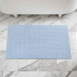 Nora Cotton Solid Absorbent Thick Checkered Washable Bath Mat Set of 2 - Bath Mats by Superior Brand