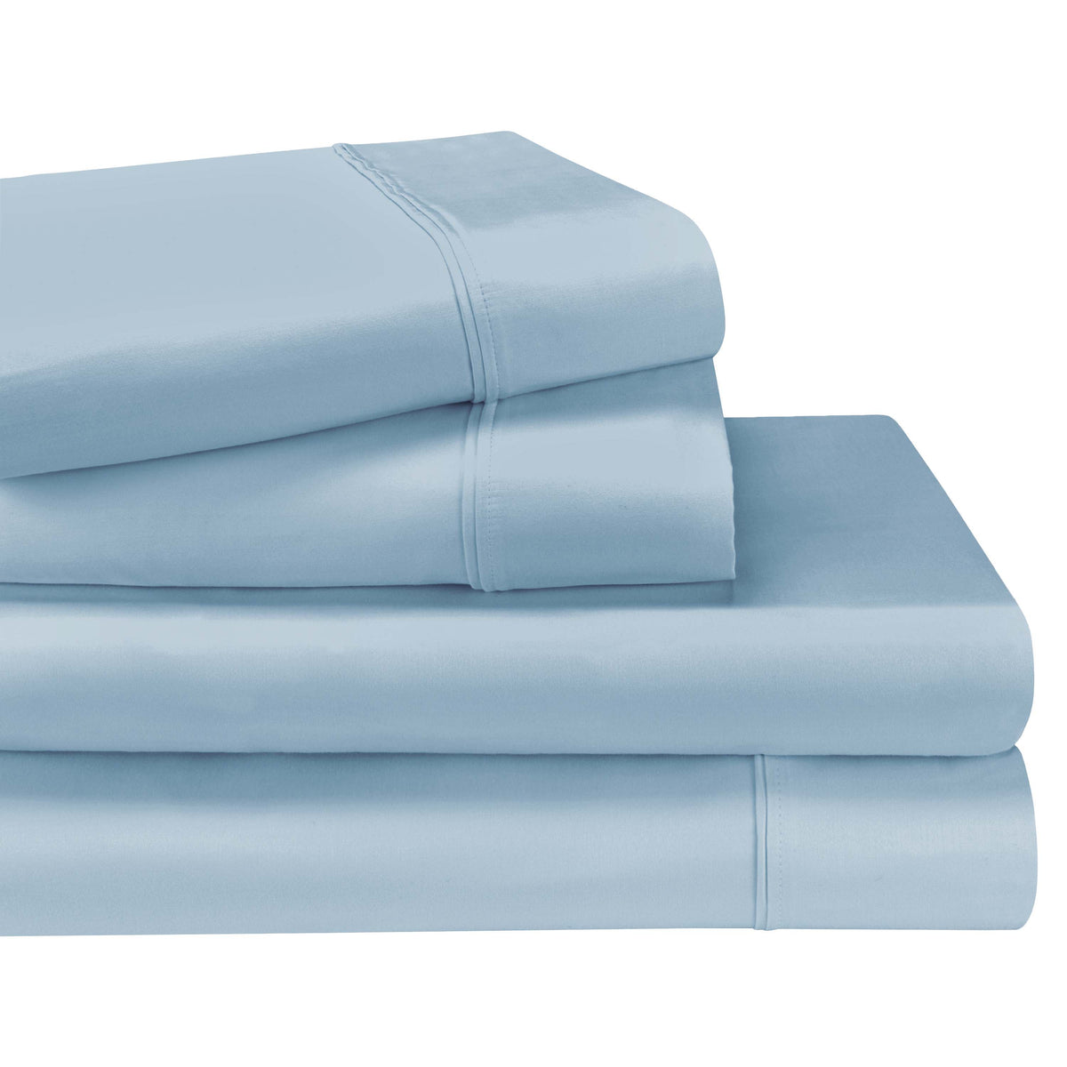 Egyptian Cotton 1200 Thread Count Eco-Friendly Solid Sheet Set - LightBlue