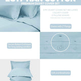 300 Thread Count Egyptian Cotton Solid Duvet Cover - Egyptian Cotton Duvet Cover Set by Superior Brand