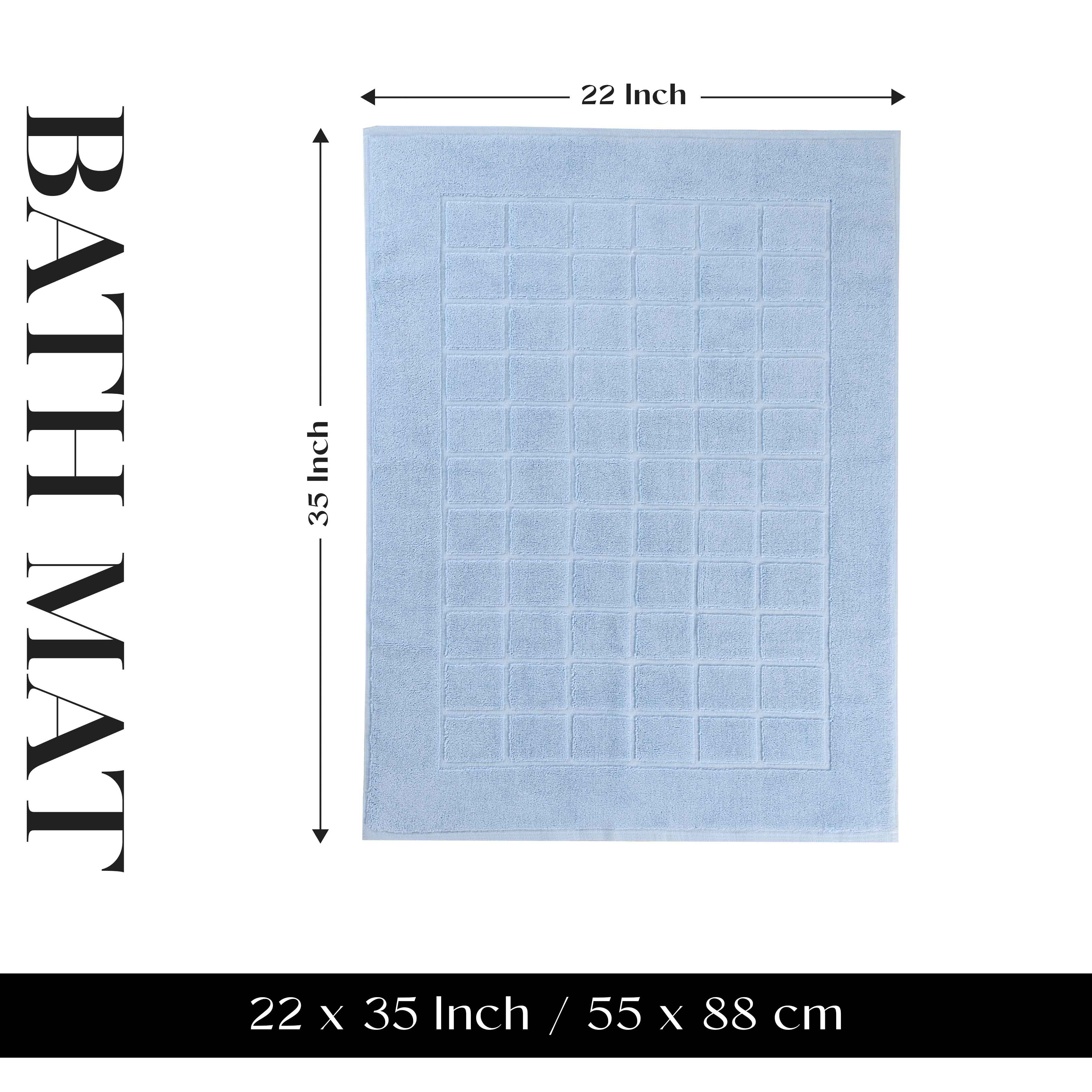 Nora Cotton Solid Absorbent Thick Checkered Washable Bath Mat Set of 2 - Bath Mats by Superior Brand