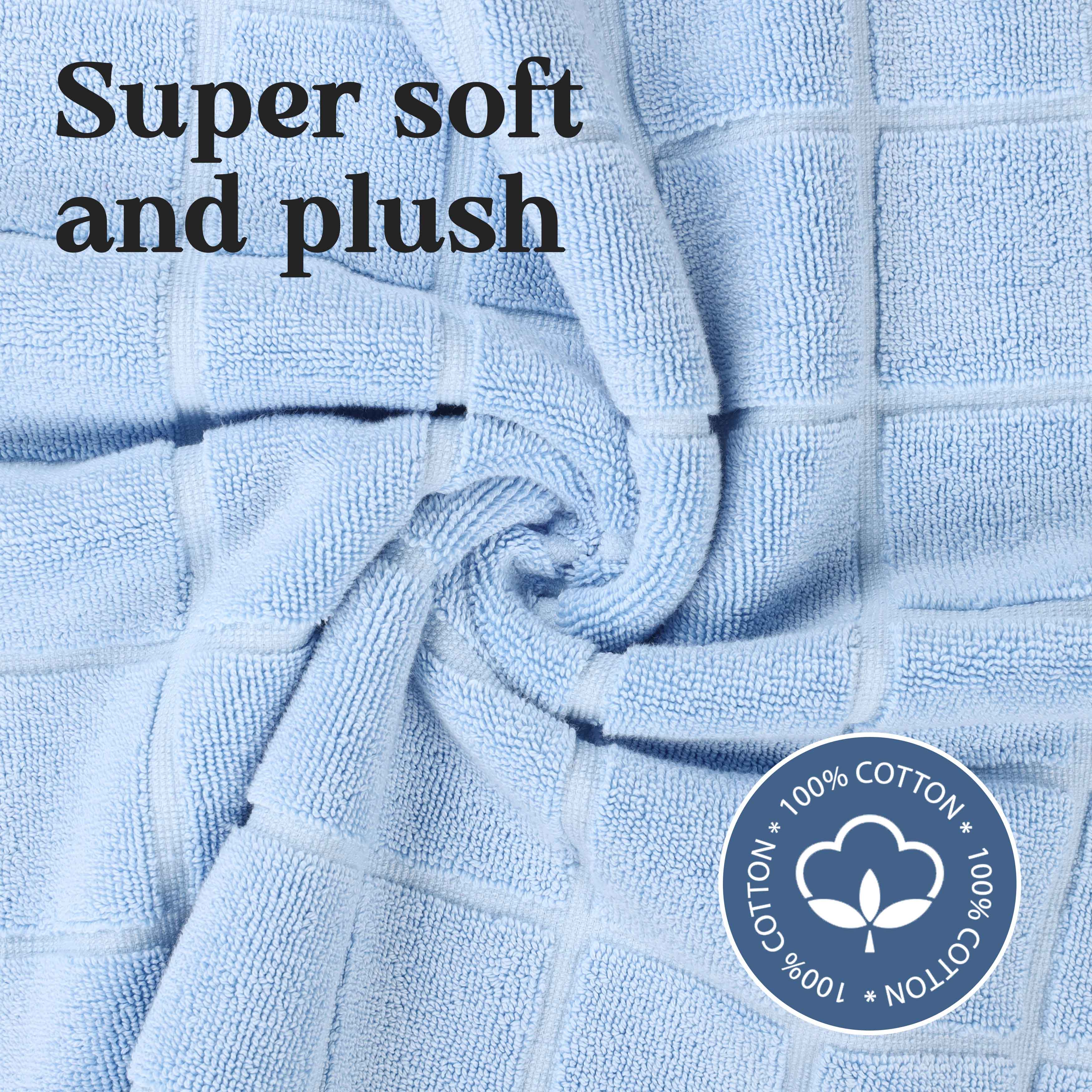 Nora Cotton Solid Absorbent Thick Checkered Washable Bath Mat Set of 2 - Bath Mats by Superior Brand
