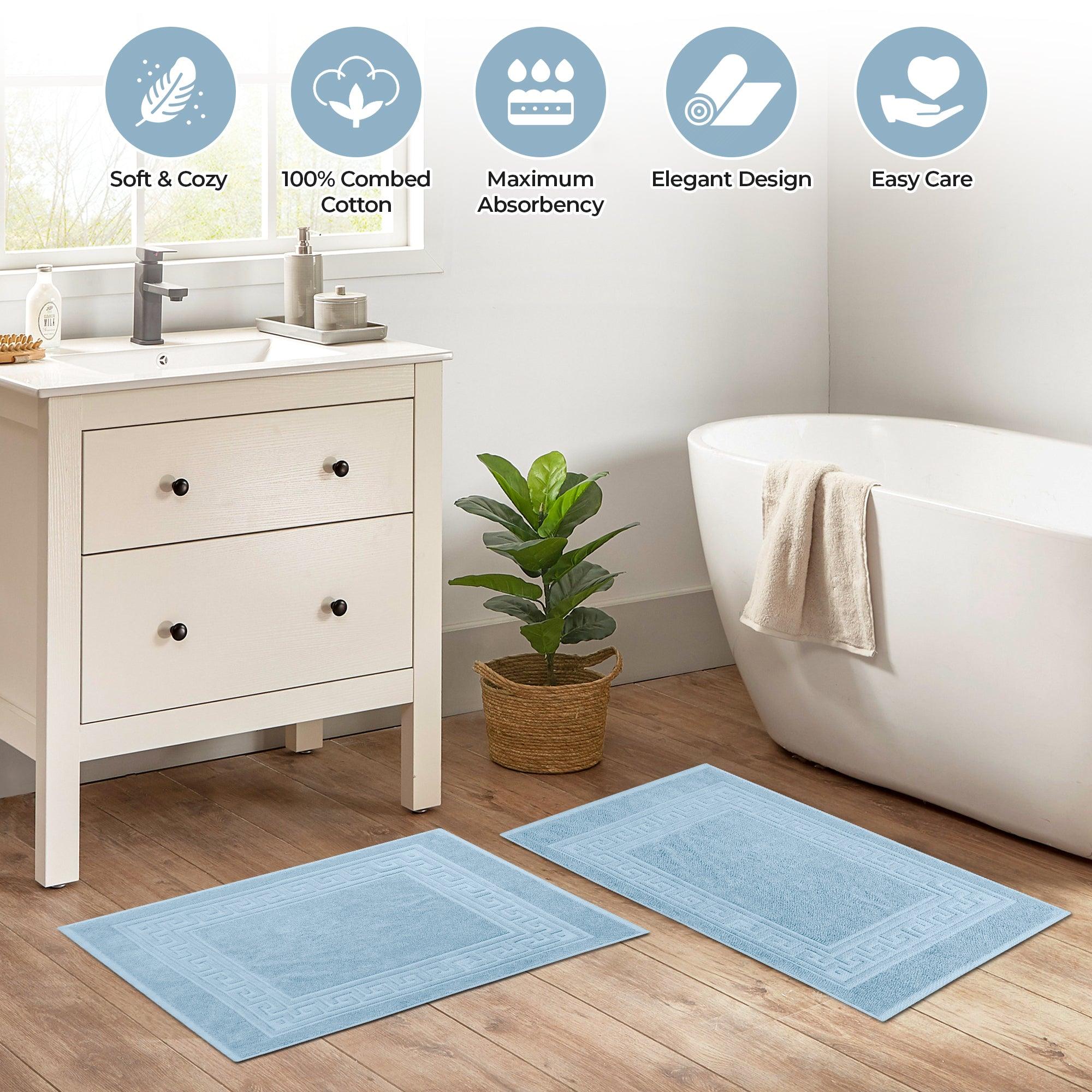 Egyptian Cotton Greek Key Infinity Border Bath Mat Set of 2 - Bath Mats by Superior Brand
