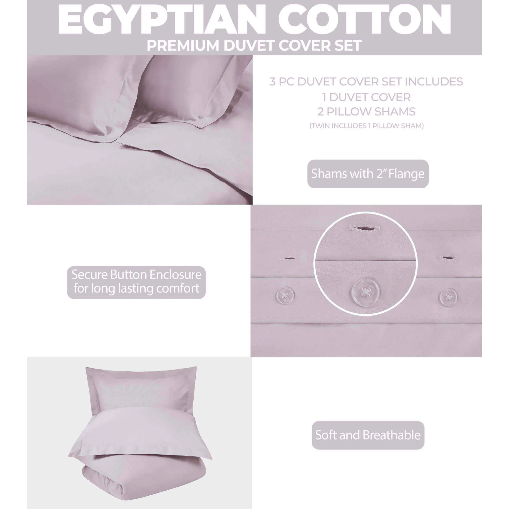 Egyptian Cotton 400 Thread Count Solid Luxury Duvet Cover Set - Egyptian Cotton Duvet Cover Set by Superior Brand