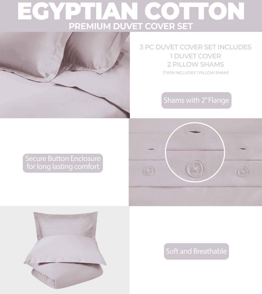 300 Thread Count Egyptian Cotton Solid Duvet Cover - Egyptian Cotton Duvet Cover Set by Superior Brand