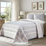 Lightweight Cotton Bedspread Set 3-Piece Lyron Floral Scroll Jacquard - Bedspread by Superior Brand