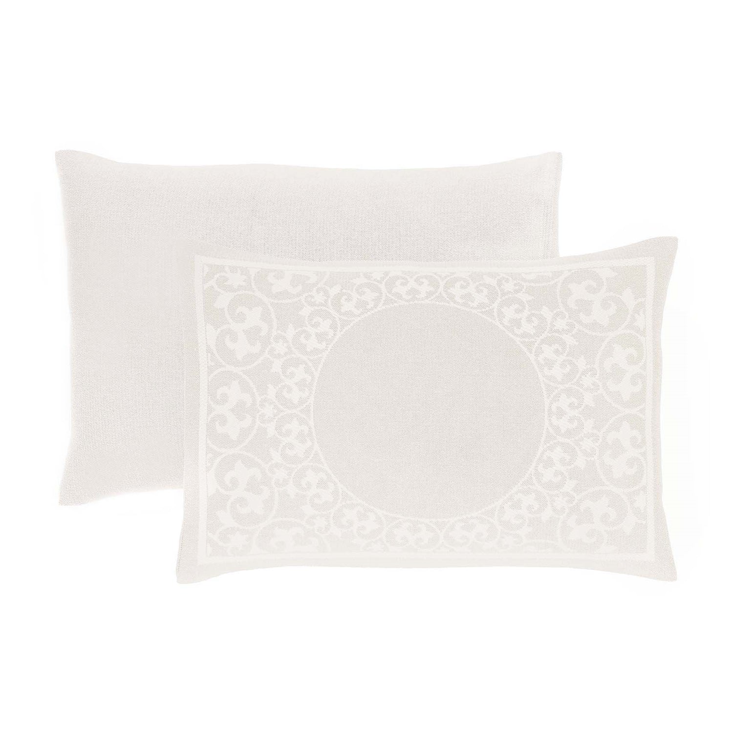 Superior Lyron Cotton Blend Woven Jacquard Vintage Floral Scroll Lightweight Bedspread and Sham Set - Off White