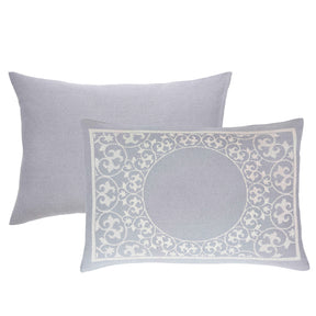 Superior Lyron Cotton Blend Woven Jacquard Vintage Floral Scroll Lightweight Bedspread and Sham Set - Slate Blue